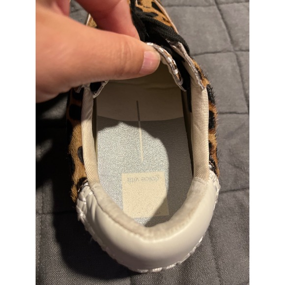 Dolce Vita Leopard Calf Hair Sneakers Tan Black White Leather 0537B Womens 8-9 - Picture 8 of 10